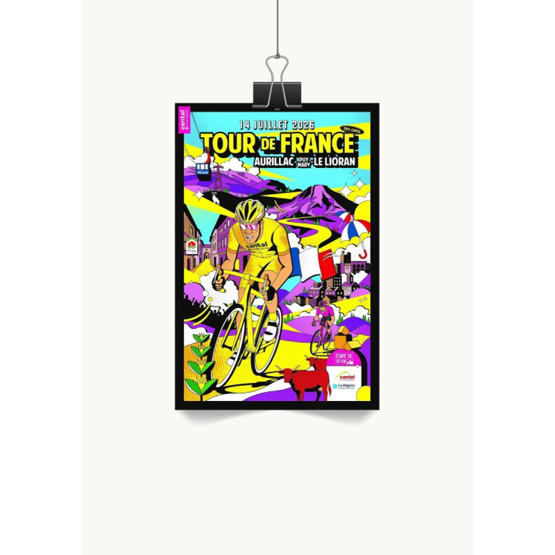 Affiche Tour de France 2026 dans le Cantal
